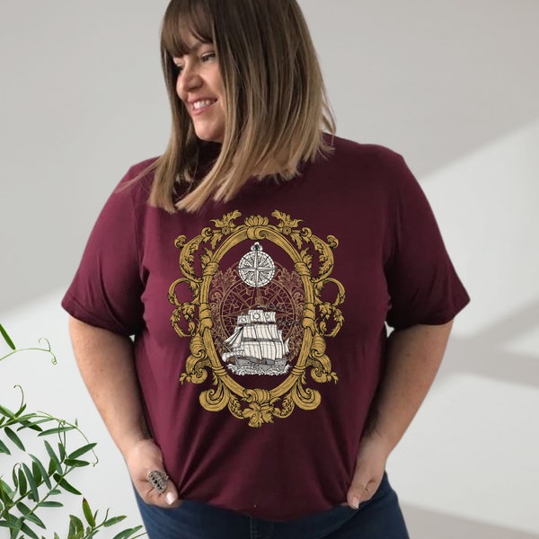 Camiseta de barco medieval, elección de 6 colores, aficionado a la historia, batalla naval, HMS Mary Rose, profesor de historia, talla grande