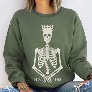 Richard III Skeleton Sweatshirt, 9 Colours S-5XL, Plantagenet, History Teacher, Wars of the Roses, Medieval Reenactment