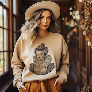 Mary Queen of Scots Sweatshirt in 4 Colours S-5XL, History Sweater, Medieval Reenactment, Tudor, Plus Size, Queen Elizabeth I
