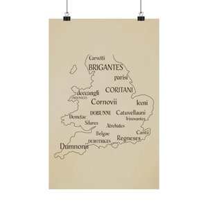 Celtic Tribes Map Art Print: Roman Britain History Decor - Etsy