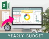 Annual budget, Yearly excel budget, Excel budget planner, Household budget, Budget template, Budget tracker, Financial planner
