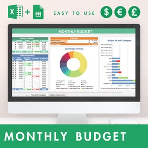 Monthly budget planner, Budget spreadsheet, Budget template, Budget tracker, Excel template, Financial planner, Simple budget planner