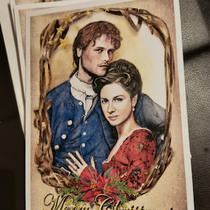 5 kerstkaarten "The Frasers" (Outlander) Origineel artwork
