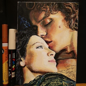 「額へのキス」のアートプリント（アウトランダー）オリジナルアートワーク