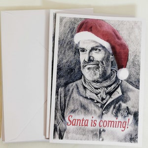 5 Tarjetas de Navidad "Murtargh is comes" (Outlander) Ilustraciones originales
