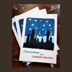 3 Tarjetas de Navidad "Las piedras" (Outlander) hechas a mano en 3D