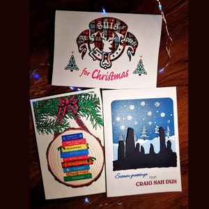 3 cartes de Noël assorties (Outlander) Design original