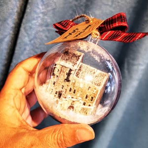 Miniature Lallybroch /Snow hanging ball/Outlander / Christmas gift.