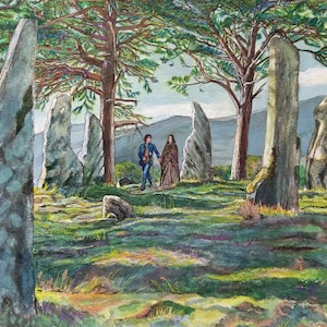 Craigh na dun (Outlander) Photographischer metallischer Druck von Originalkunstwerk
