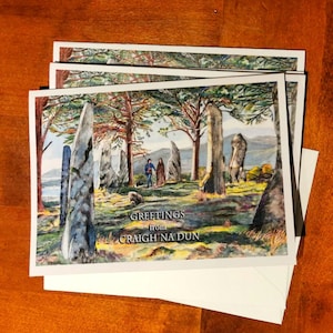 5 Grußkarten von Craigh na dun (Outlander) Original Kunstwerk.