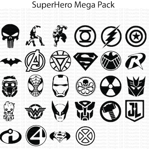 Superhero Mega Pack. Silhouette Svg Png Cut Files Cricut - Etsy