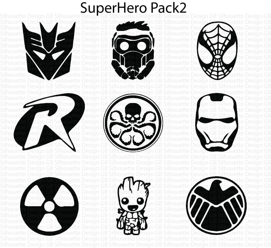 Superhero Pack2. Super Hero Silhouette Super Hero Svg Super - Etsy