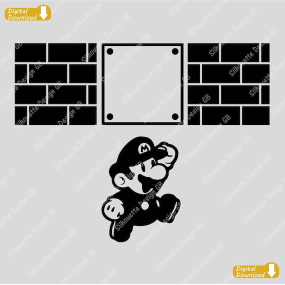 Mario Block. Mario Silhouette Mario Svg Mario Png Cut Etsy