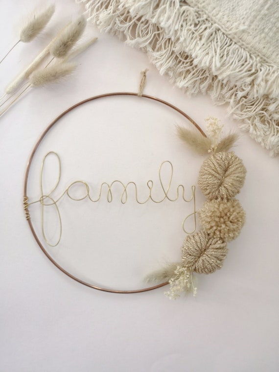 Bohemian Family Wall Wreath Name Wall Decor Babyroom Decor Etsy