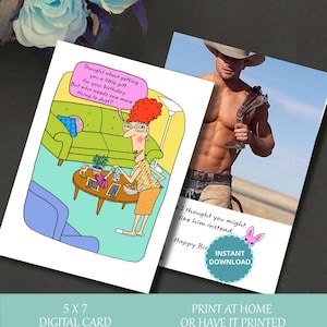 Funny Birthday Card, Funny Card for Birthday, Card for Friend, Digital Card, Printable Card, Instant Download, Friends Birthday Card