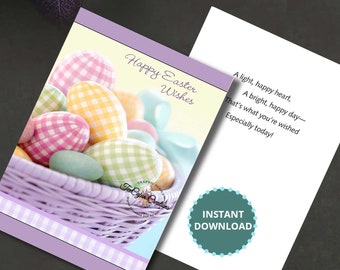 Digital Card, Easter Wishes, Easter Cards, Happy Easter Cards, Instant Download, Printable Cards, Greeting Cards, Digital Easter Card