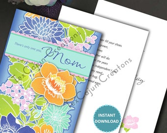 Floral Mom Birthday Card: Printable 5x7 (Digital Download)