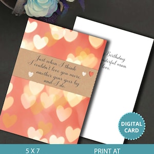 Cartão de aniversário do marido, aniversário do marido, cartão para o marido, feliz aniversário, cartão digital, cartões comemorativos, cartão para impressão, cartão para imprimir em casa