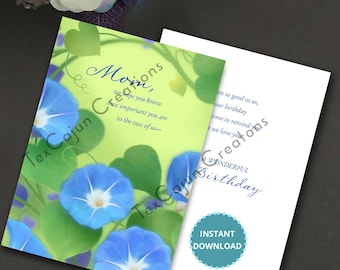 Floral Birthday Card for Mom (Digital Download)
