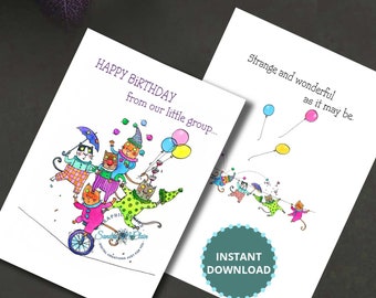 Funny Birthday Card, 'Happy Birthday from All of Us' (Printable Digital File)