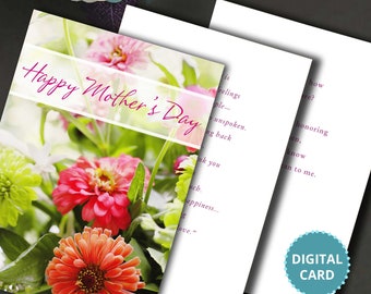 Card from Husband, Happy Mothers Day, Mothers Day Card, Card for Mothers, Digital Cards, Card for Mom, Printable Card, Instant Download