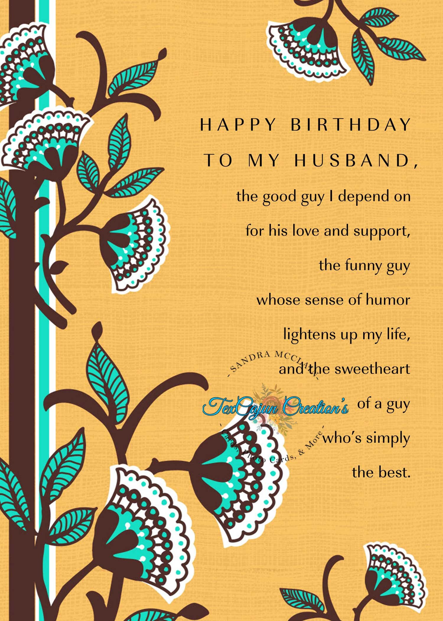 Digital Birthday Card for Husband, Birthday Card, Husband Card, Digital