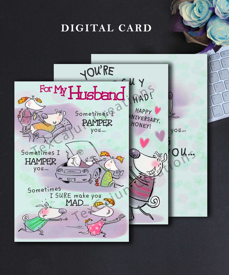 Funny Anniversary Card for Husband, Cute Digital Design (printable) - Etsy