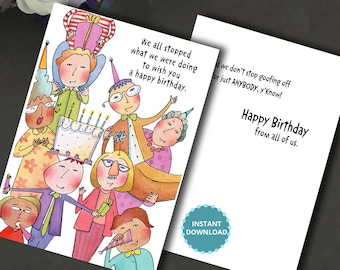 Funny Birthday Card: From All of Us, Digital Download