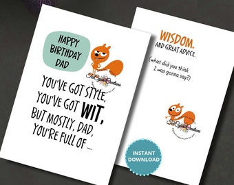 Dad's Birthday Card, Dad's Birthday, Card for Dad, Happy Birthday, Digital Cards, Funny Birthday Card. Greeting Cards, Printable Card