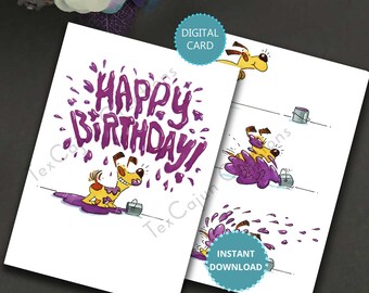 Digital Happy Birthday Card, Card for Her, Card for Him, Digital Card, Instant Download