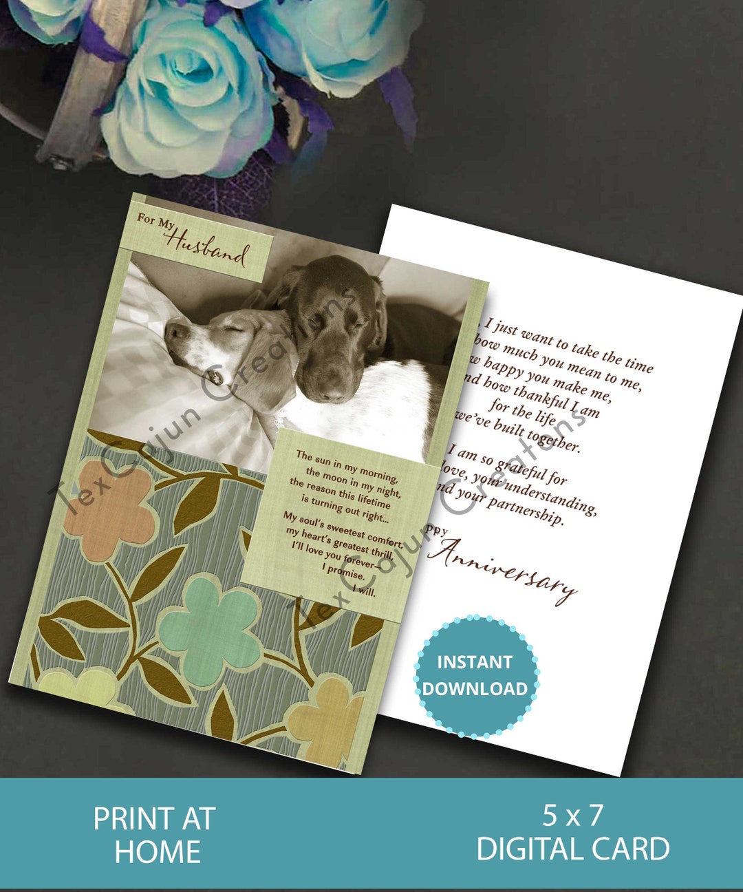 Husband Anniversary Card: Printable Digital 5x7 Instant Download - Etsy
