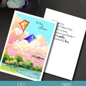 Para ti Hijo en el Día del Padre, Tarjeta Día del Padre, Tarjeta para Hijo, Tarjeta Digital, Tarjetas Imprimibles, Tarjeta Hijo, Tarjeta para Él, Descarga Digital
