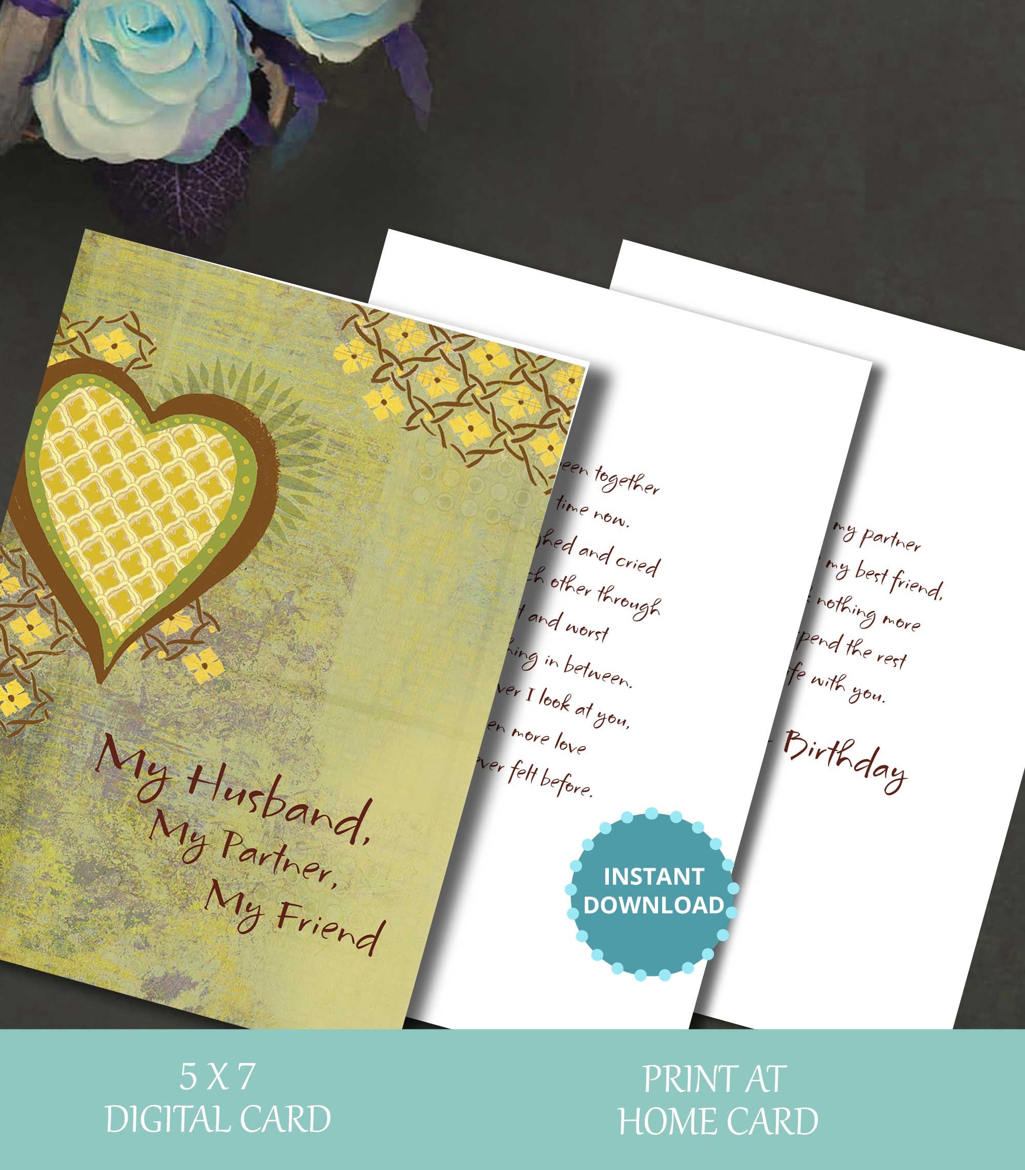 Birthday Card for Partner, Birthday Card, Card for for Partner, Card for Birthday, Digital Card