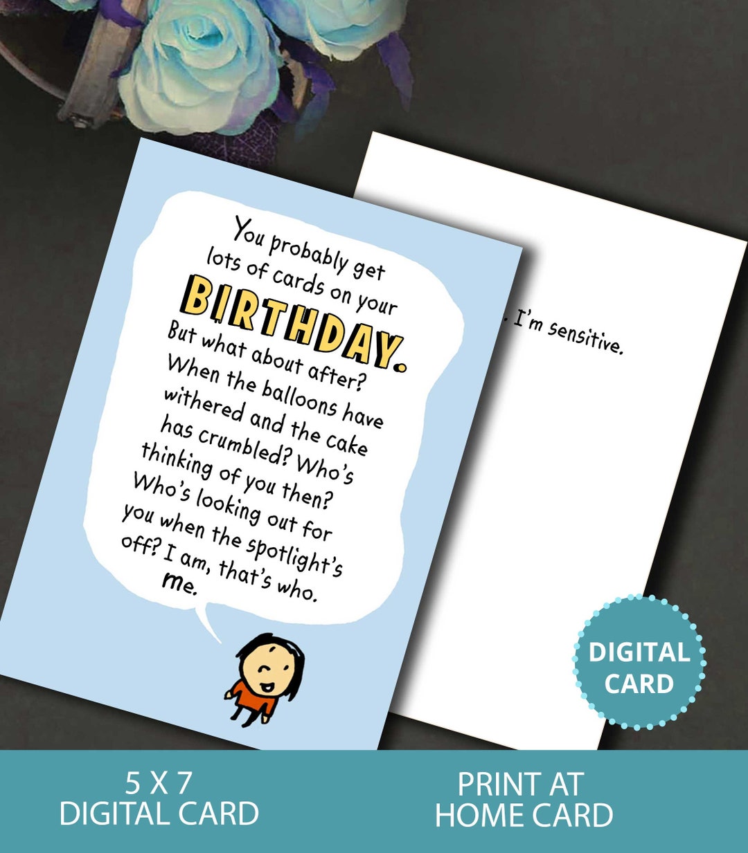 Funny Late Birthday Card, I'm Not Late, I'm Sensitive, Belated Card ...