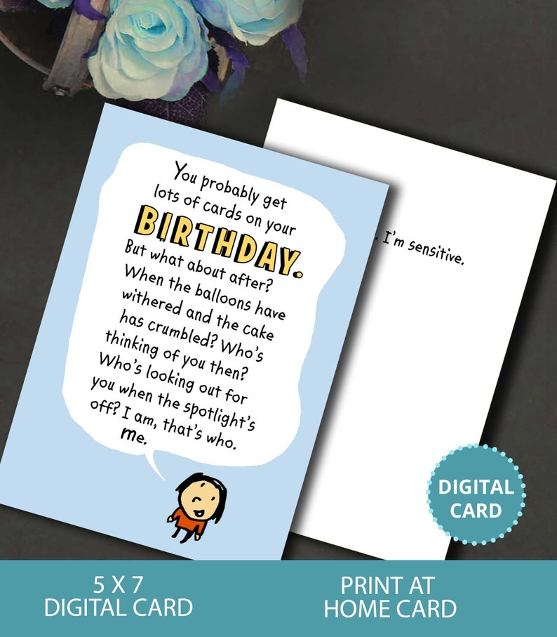 Funny Late Birthday Card, I'm Not Late, I'm Sensitive, Belated Card ...