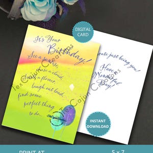 It's your Birthday Digital Card, Happy Birthday, Spouse Card, Friend Card, Card for Her, Print at Home Card, Instant Download