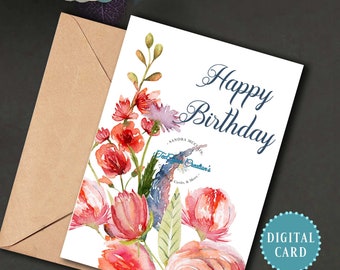 Printable Birthday Card, Printable Card, Birthday Card, Happy Birthday, Digital Birthday Card, Digital Card, Instant Download