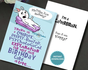 Funny Belated Birthday Card: Miss Your Birthday? (Digital Download)