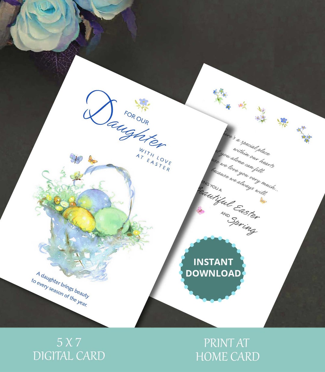 Card for Daughter, Daughter Card, Daughter Easter Card, Digital Cards
