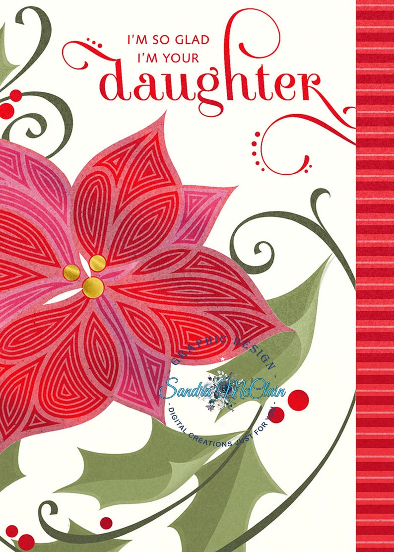 Merry Christmas Daughter Card for Daughter Christmas Cards  Etsy