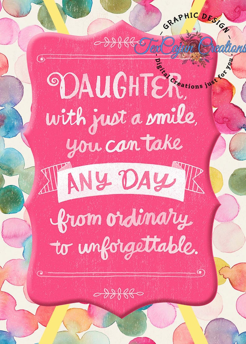 Birthday Card for Daughter, Daughter's Birthday Card, Daughter Birthday