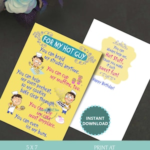 My Hot Guy, Carte d’anniversaire, Hot Guy Card, Funny Birthday, Funny Card, Cartes numériques, Carte imprimable, Carte pour lui, Téléchargement instantané