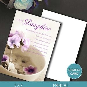 Card for Daughters Birthday, Daughter Birthday Card, Happy Birthday, Card for Her, Digital Card, Greeting Cards, Print at Home Card