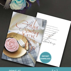 Algo especial para você no seu aniversário, cartão de aniversário cristão, cartão religioso, cartão digital, cartão para impressão, download digital