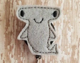 Porta credencial de tiburón, porta credencial de tiburón, porta credencial de skark, porta credencial retráctil, porta credencial de enfermera, porta credencial de fieltro, regalo para enfermera