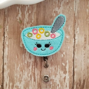 Food Badge, Food Badge Holder, Food Badge Reel, Cereal Badge Reel, Retractable Badge Holder, Nurse Badge Reel, Felt Badge Reel, Nurse Gift,