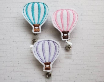Hot Air Balloon Badge Reel, Balloon Badge reel, Retractable Badge Holder, Nurse Badge Reel, Felt Badge Reel, Nurse Gift, Id Holder