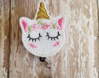 Unicorn Badge Holder, Unicorn Badge, Unicorn Badge Reel, Retractable Badge Holder, Nurse Badge Reel, Felt Badge Reel, Nurse Gift, Id Holder