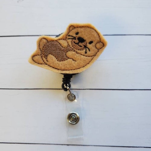 Otter Badge Reel, Otter Badge Holder, Otter Badge, Retractable Badge Holder, Nurse Badge Reel, Felt Badge Reel, Nurse Gift, Id Holder