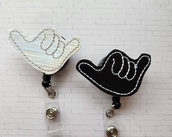 Hang Loose Badge Reel, Hang Loose Badge, Surf Badge Holder, Retractable Badge Holder, Nurse Badge Reel, Felt Badge Reel, Nurse Gift
